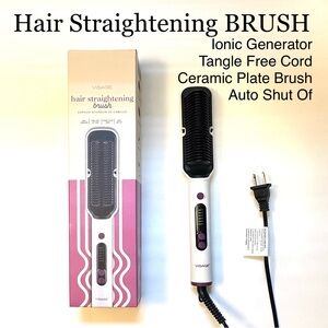 Hair Straightener BRUSH Ceramic Plate Styling Tool
